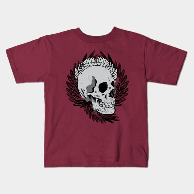 Indian Skull Chief Kids T-Shirt by Tpixx